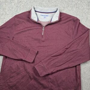 Twillory Sweatshirt Mens XL Red 1\4‎ Zip Tailored Fit Stretch Golf Performance